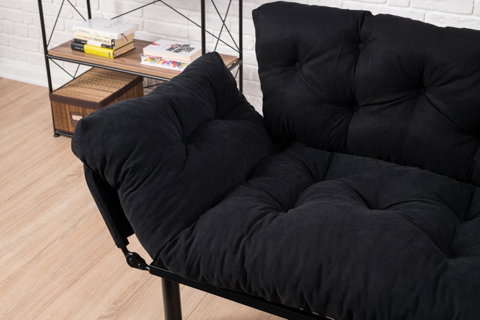 Atelier Del Sofa Nitta - Sofá-Cama de 2 Plazas Negro Atelier Del Sofa Nitta - Sofá-Cama de 2 Plazas Negro